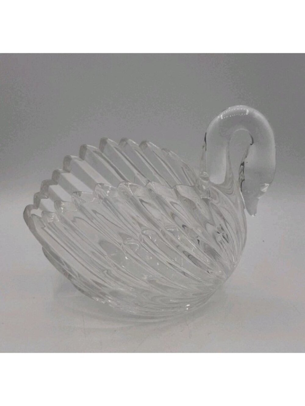 Vintage Gloria Vanderbilt 24% Lead Crystal Swan Candy Dish Vase West Germany